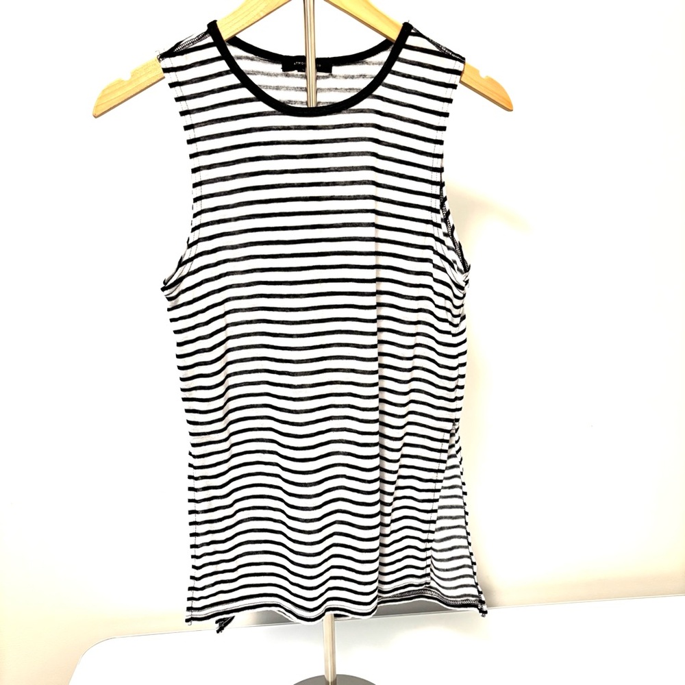 Atmosphere Women’s Size 8 Navy and White Striped Tank Top